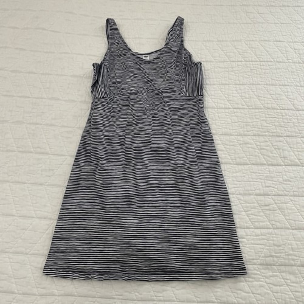 Old Navy Maternity A-Line Dress Navy White Striped Scoop Neck Sleeveless Sz M